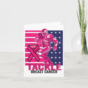 Tackle Breast Cancer Awareness Footbyll Breast Can Card