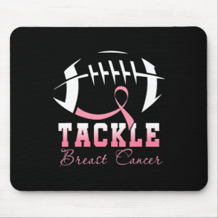Tackle Breast Cancer Awareness Footbyll Pink Ribbo Mouse Pad