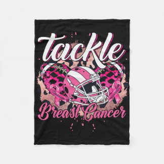 Tackle Breast Cancer Awareness Footll Helmet Pink  Fleece Blanket