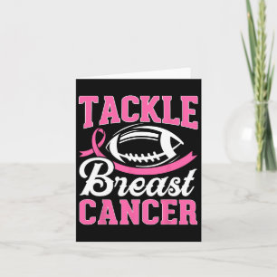 Tackle Breast Cancer Awareness Footll Pink Ribbon Card