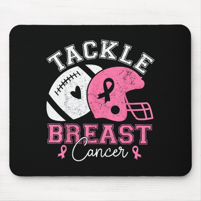 Tackle Breast Cancer Awareness Nk Ribbon American  Mouse Pad (Front)
