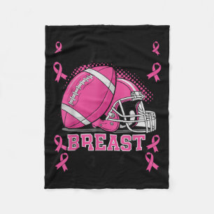 Tackle Breast Cancer Awareness Nk Ribbon Football  Fleece Blanket