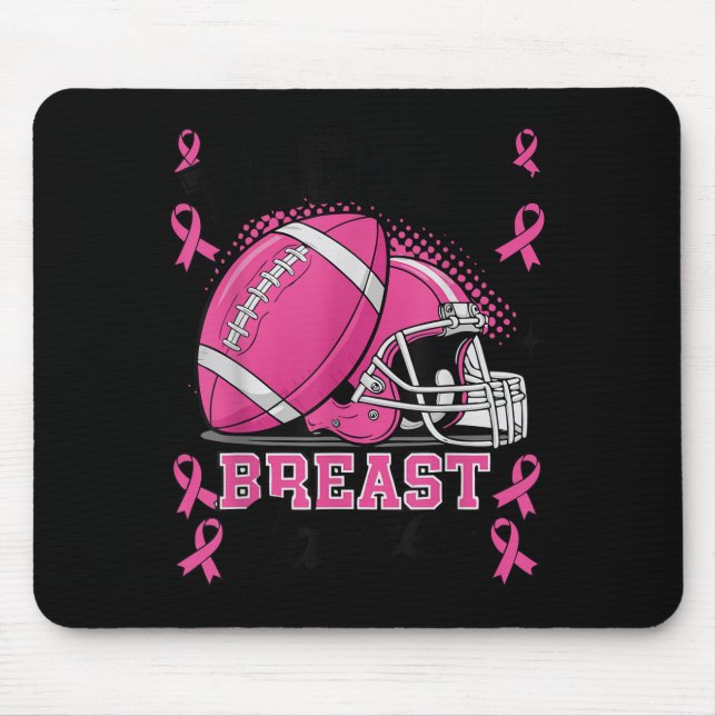 Tackle Breast Cancer Awareness Nk Ribbon Football  Mouse Pad (Front)