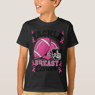 Tackle Breast Cancer Awareness Nk Ribbon Football  T-Shirt