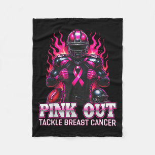 Tackle Breast Cancer Awareness Pink Out American F Fleece Blanket