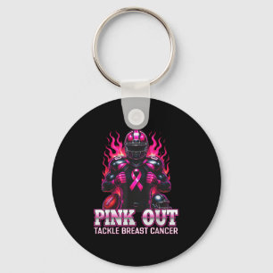 Tackle Breast Cancer Awareness Pink Out American F Key Ring
