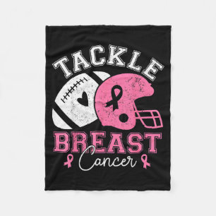 Tackle Breast Cancer Awareness Pink Ribbon America Fleece Blanket