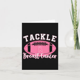 Tackle Breast Cancer Awareness Pink Ribbon Awarene Card