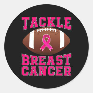 Tackle Breast Cancer Awareness Pink Ribbon Awarene Classic Round Sticker