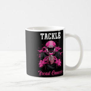 Tackle Breast Cancer Awareness Pink Ribbon Footll Coffee Mug