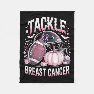 Tackle Breast Cancer Football Breast Cancer Awaren Fleece Blanket