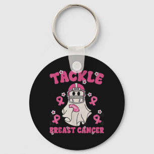 Tackle Breast Cancer Football Funny Ghost nk Key Ring