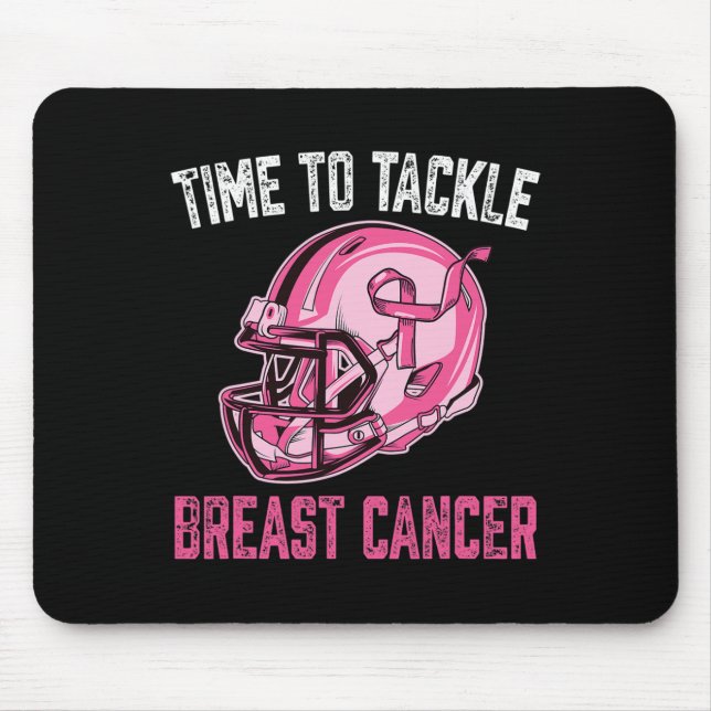 Tackle Breast Cancer Football Helmet Pink Ribbon A Mouse Pad (Front)