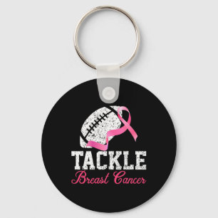 Tackle Breast Cancer Football Survivor Pink Ribbon Key Ring