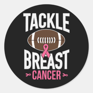 Tackle Breast Cancer Footll Awareness Support Classic Round Sticker