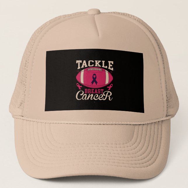 tackle breast cancer trucker hat (Front)