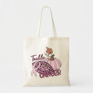 Tackle Cancer Football Pumpkin Breast Cancer Tote Bag