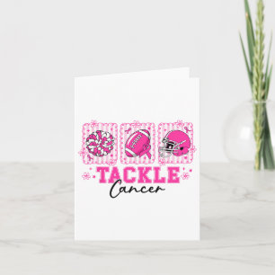 Tackle Cancer Pink Ribbon Footbyll Breast Cancer A Card