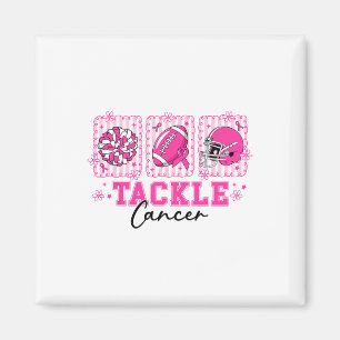 Tackle Cancer Pink Ribbon Footbyll Breast Cancer A Magnet