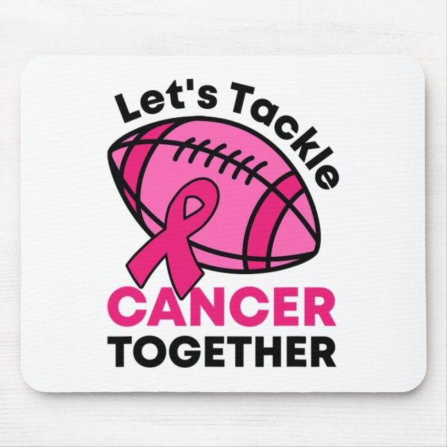 Tackle Cancer Together Football Breast Cancer Ribb Mouse Pad (Front)