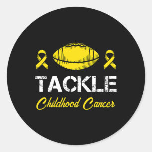 Tackle Childhood Cancer Awareness Golden Ribbon Su Classic Round Sticker
