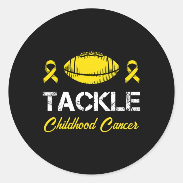Tackle Childhood Cancer Awareness Golden Ribbon Su Classic Round Sticker (Front)