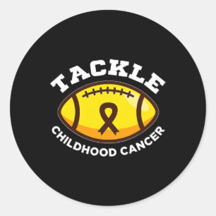 Tackle Childhood Cancer Awareness Survivor Support Classic Round Sticker