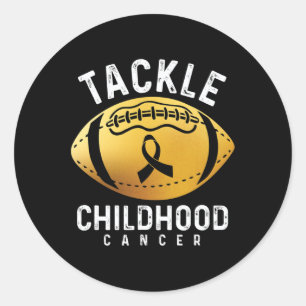 Tackle Childhood Cancer Baseball Ribbon Childhoo Classic Round Sticker
