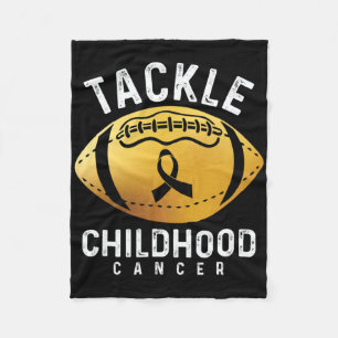 Tackle Childhood Cancer Baseball Ribbon Childhood  Fleece Blanket
