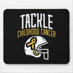 Tackle Childhood Cancer Helmet Ribbon Awareness Su Mouse Pad