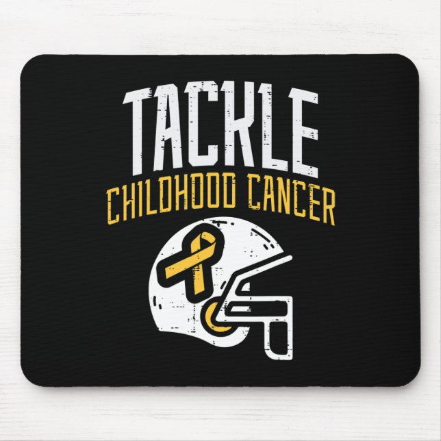 Tackle Childhood Cancer Helmet Ribbon Awareness Su Mouse Pad (Front)