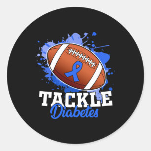 Tackle Diabetic Blue Diabetes Type 1 Awareness War Classic Round Sticker