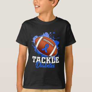 Tackle Diabetic Blue Diabetes Type 1 Awareness War T-Shirt