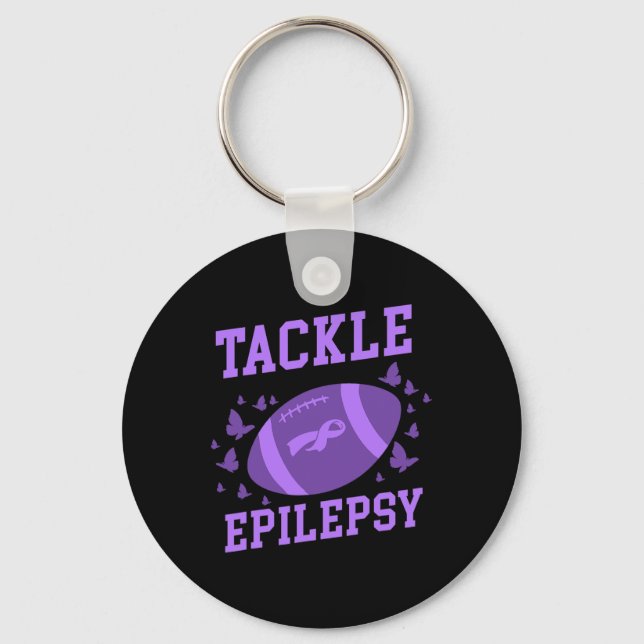 Tackle Epilepsy Football Epilepsy Awareness  Key Ring (Front)