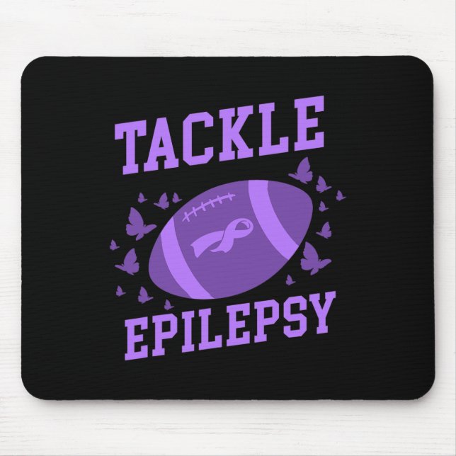 Tackle Epilepsy Football Epilepsy Awareness  Mouse Pad (Front)