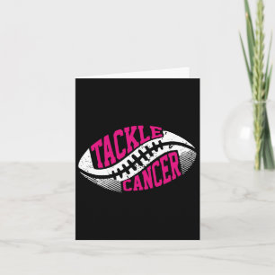 Tackle Football Ball Pink Ribbon Breast Cancer Awa Card
