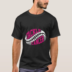 Tackle Football Ball Pink Ribbon Breast Cancer Awa T-Shirt