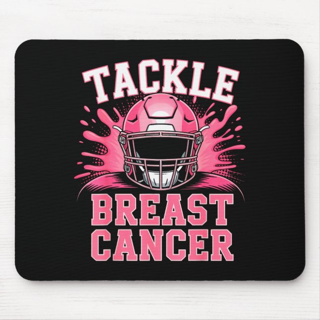 Tackle Football Breast Cancer Awareness Nk Ribbon  Mouse Pad (Front)