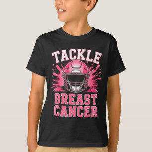 Tackle Football Breast Cancer Awareness Nk Ribbon  T-Shirt