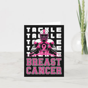 Tackle Football Breast Cancer Awareness Pink Ribbo Card