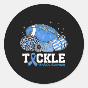 Tackle Football Diabetic Blue Diabetes Type 1 Awar Classic Round Sticker