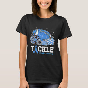 Tackle Football Diabetic Blue Diabetes Type 1 Awar T-Shirt