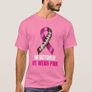 Tackle Football Pink Ribbon Breast Cancer Awarenes T-Shirt