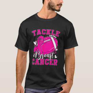 Tackle Football Pink Ribbon Breast Cancer Awarenes T-Shirt