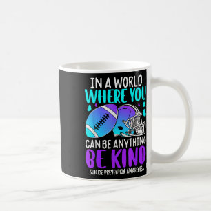 Tackle Football Teal Purple Ribbon Suicide Prevent Coffee Mug