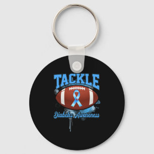 Tackle Footll Blue Ribbon Diabetes Awareness Key Ring
