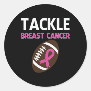 Tackle Footll Breast Cancer Awareness Month Surviv Classic Round Sticker