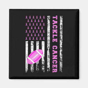 Tackle Footll Pink Ribbon Breast Cancer Awareness Magnet