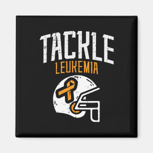 Tackle Leukaemia Helmet Orange Ribbon Blood Cancer Magnet