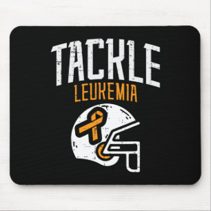 Tackle Leukemia Helmet Orange Ribbon Blood Cancer  Mouse Pad